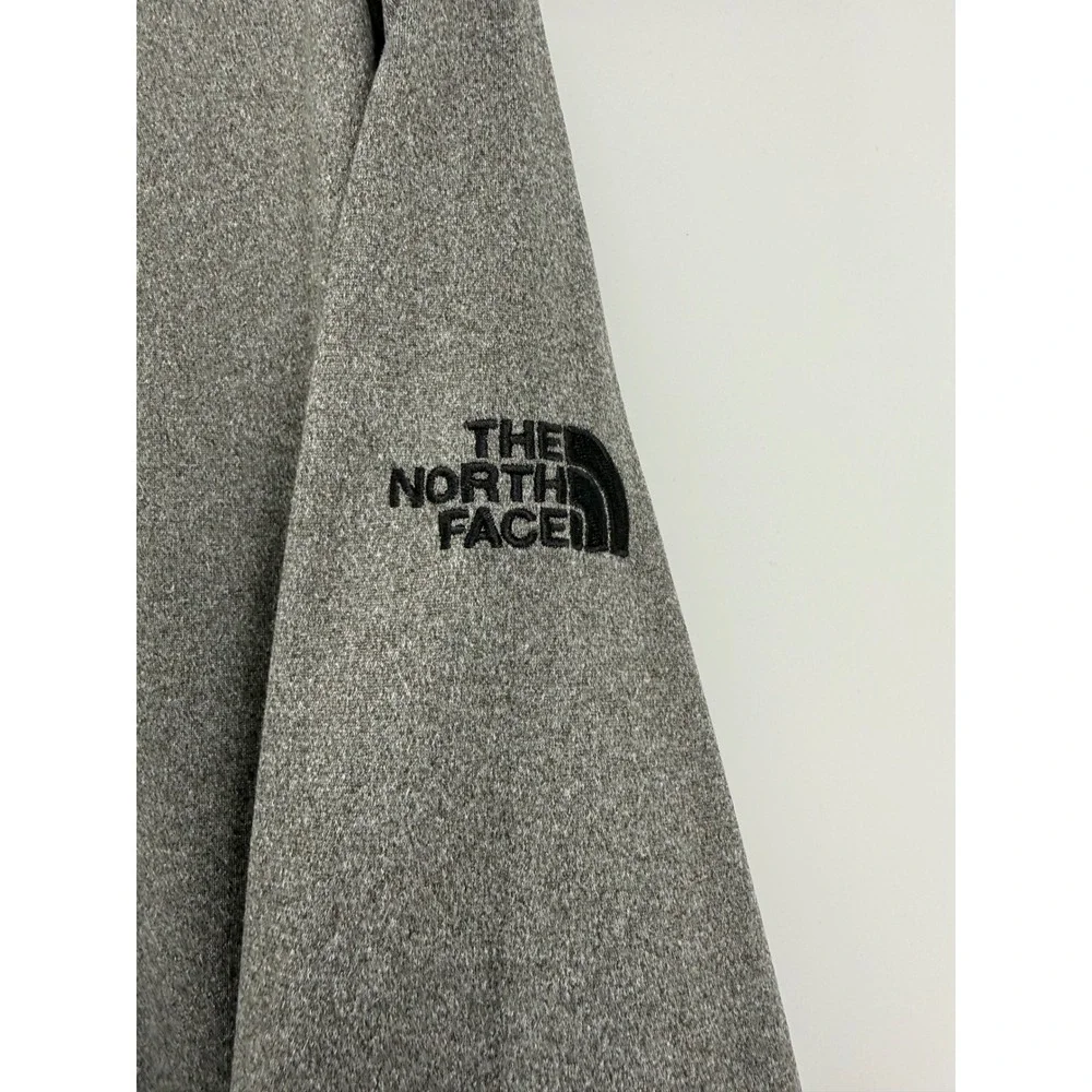 The North Face Tech 1/4 Zip Pullover Mens Large‎ Gray Heathered Mock Neck Logo